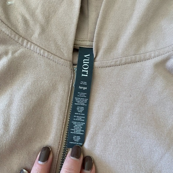 Vuori Women’s Laguna Zip Up Hoodie in Beige Size L Loungewear Sweatshirt - Picture 5 of 7